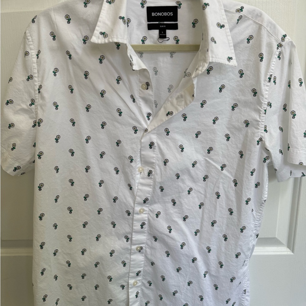 Bonobos White Patterned Men's Shirt